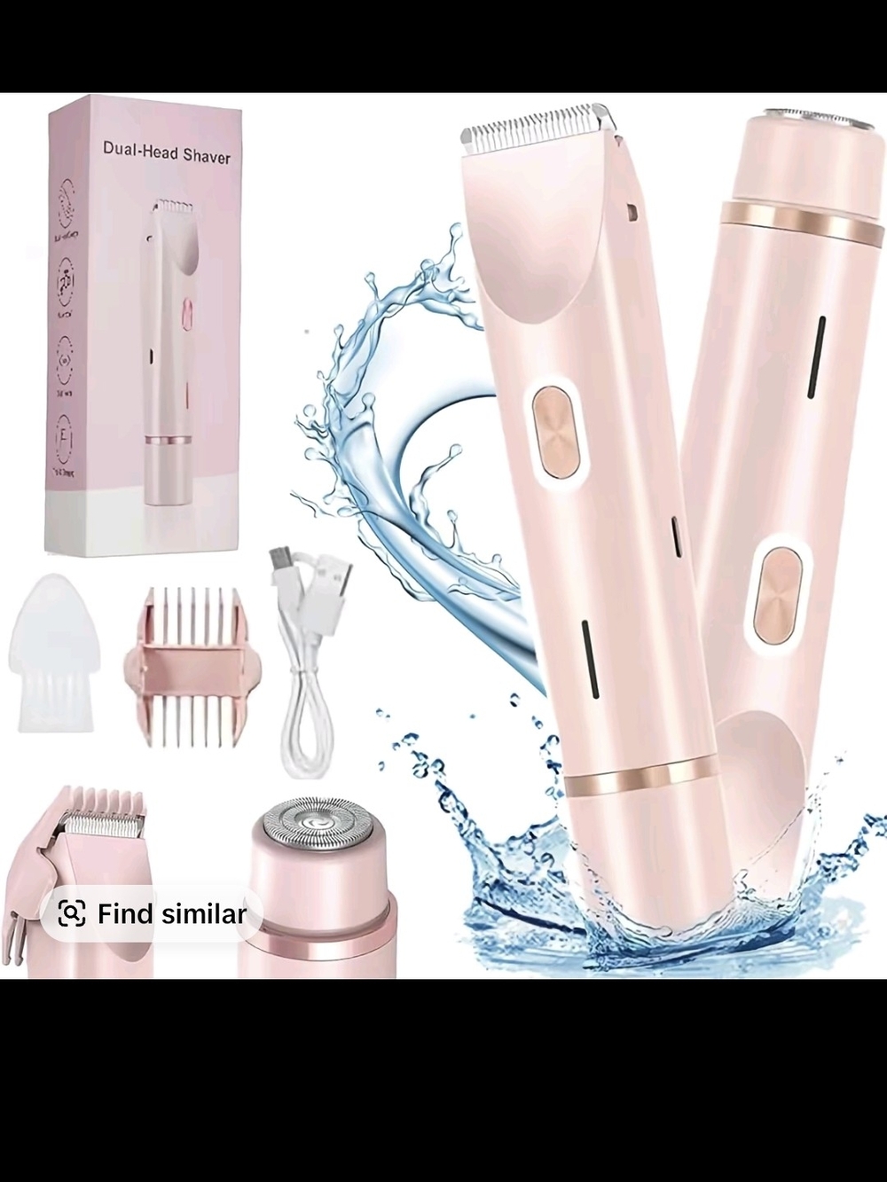 Rose Pink Rechargeable Dual-Head Hair Remover & Trimmer